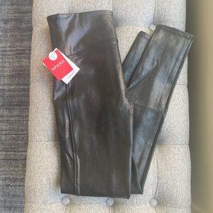 Spanx faux leather leggings (petite)